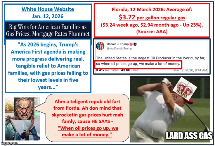 Surging Republican Gas Prices | LARD ASS GAS | image tagged in surging republican gas prices | made w/ Imgflip meme maker