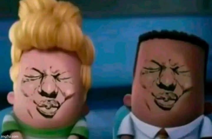 george and harold trying not to laugh | image tagged in george and harold trying not to laugh | made w/ Imgflip meme maker