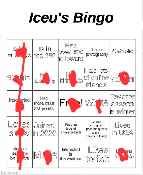Iceu's Bingo | image tagged in iceu's bingo | made w/ Imgflip meme maker