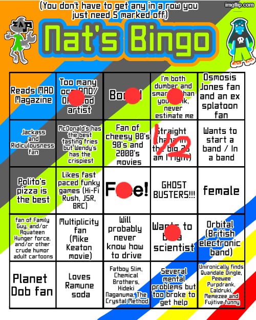 Nat's bingo updated 2 electric boogaloo | image tagged in nat's bingo updated 2 electric boogaloo | made w/ Imgflip meme maker