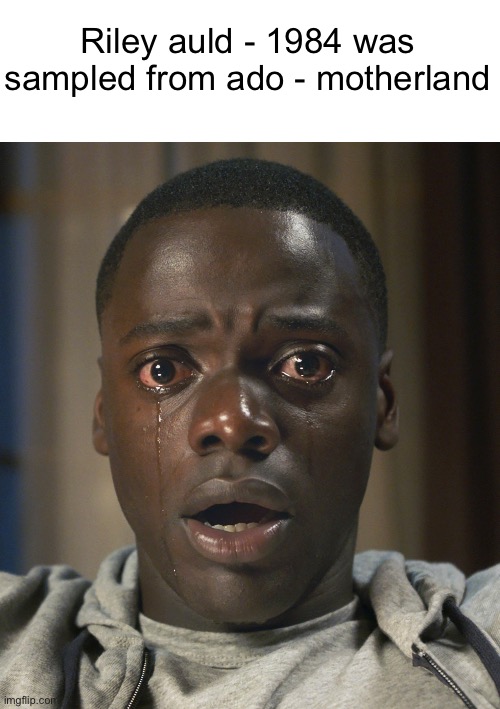 Chris crying | Riley auld - 1984 was sampled from ado - motherland | image tagged in chris crying | made w/ Imgflip meme maker