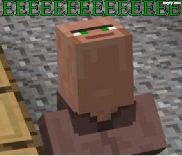 EEEEEEEEEEEEEE | EEEEEEEEEEEEEE | image tagged in minecraft villager looking up,memes,minecraft | made w/ Imgflip meme maker