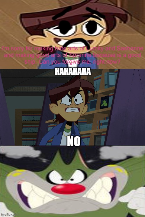 H4sbr0w0rd denies his apology himself | HAHAHAHA; NO | image tagged in who denies h4sbr0w0rd apology | made w/ Imgflip meme maker