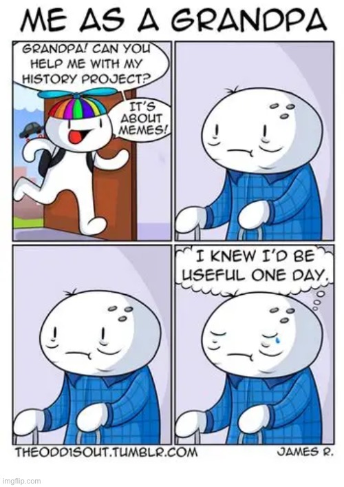 The Odd 1s Out | image tagged in comics,the odd 1s out,future,grandpa,history project,useful | made w/ Imgflip meme maker