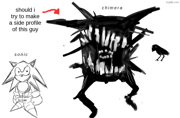 should i try to make a side profile of this guy | made w/ Imgflip meme maker