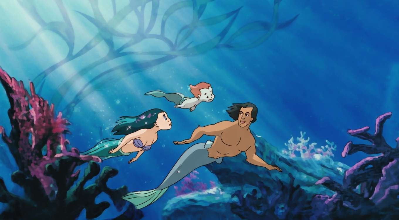 Merfamily Swimming Blank Meme Template