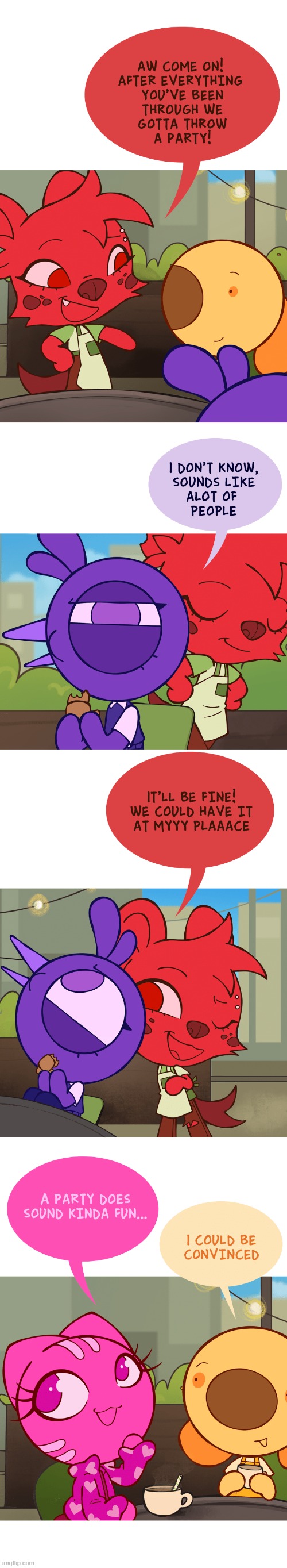 image tagged in hyena,cat,bird,dog,henchman,party | made w/ Imgflip meme maker