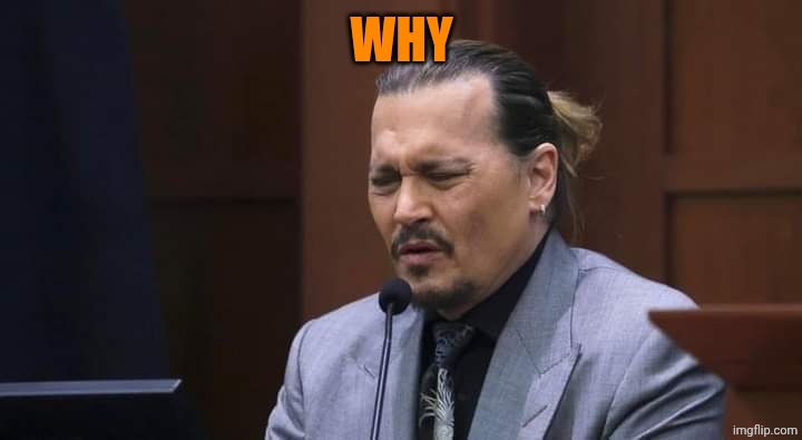 Suffering Johnnie Deep | WHY | image tagged in suffering johnnie deep | made w/ Imgflip meme maker