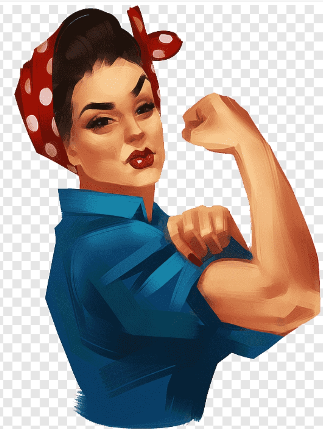 Woman flexing bicep Blank Meme Template