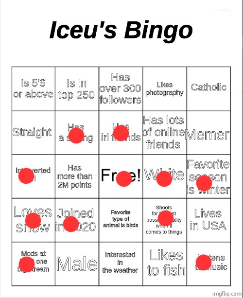 a | image tagged in iceu's bingo | made w/ Imgflip meme maker