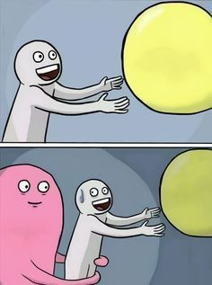 Running baloon Blank Meme Template