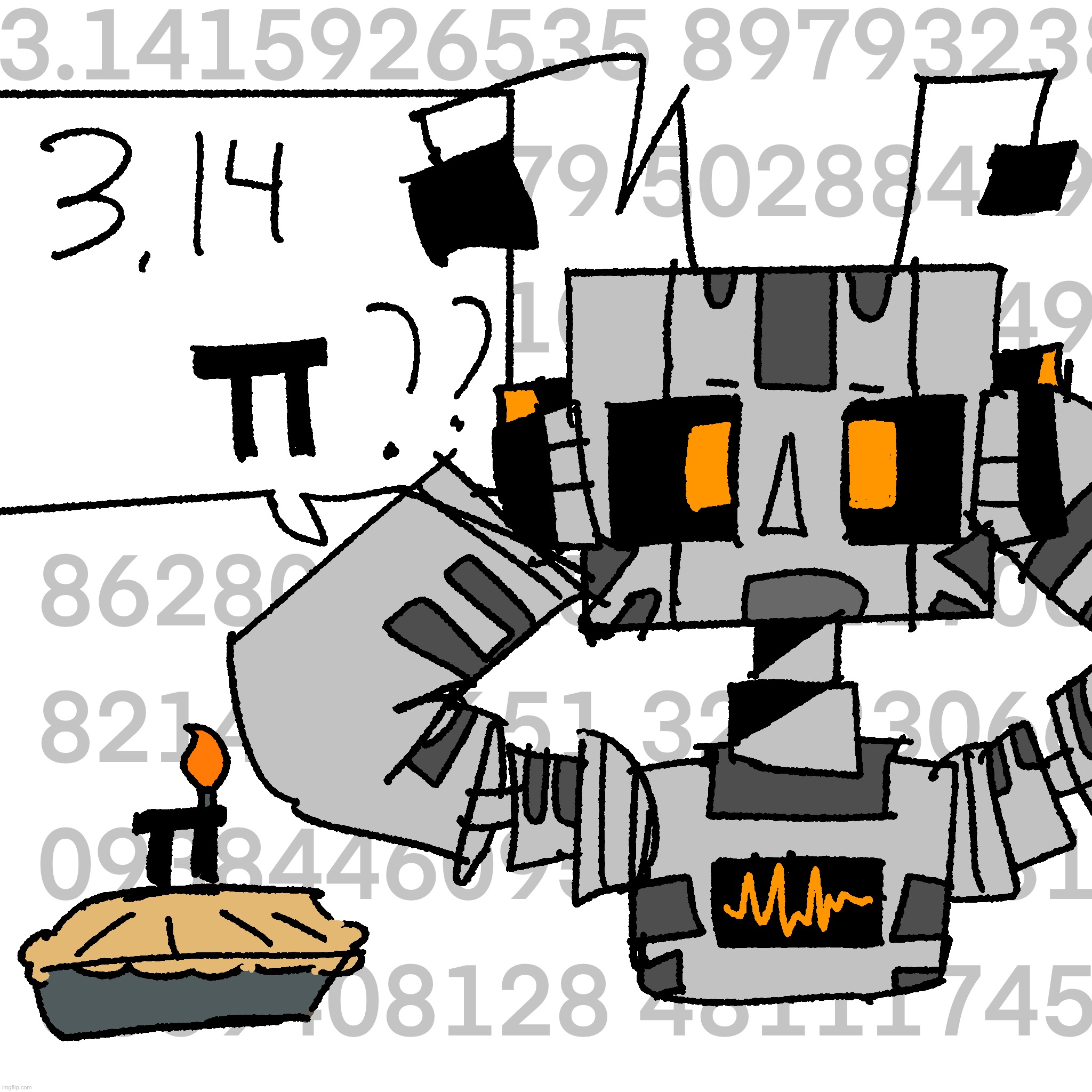 pi day artwork yall π π π π π π π | image tagged in zerobot | made w/ Imgflip meme maker