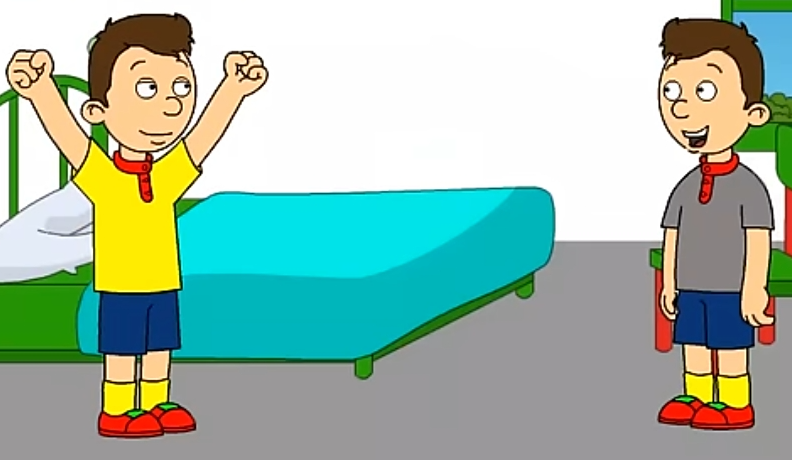 Hair caillou and classic caillou Blank Meme Template