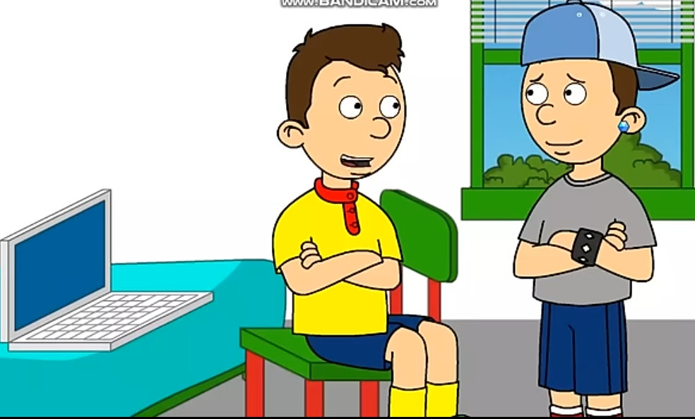 Hair caillou and classic caillou something thinking Blank Meme Template