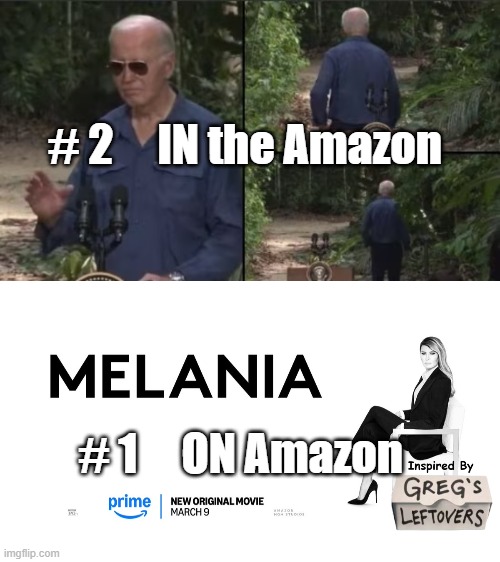 The Melania Bomb Memes BOMBED | # 2     IN the Amazon; # 1     ON Amazon | image tagged in amazon melania bomb meme | made w/ Imgflip meme maker