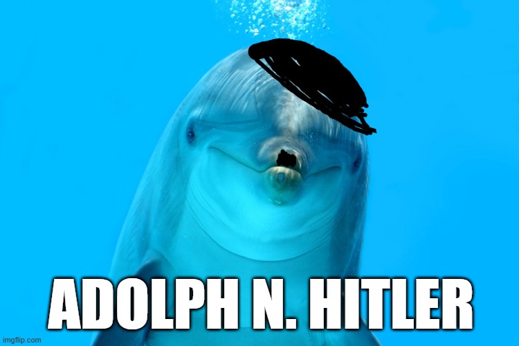 Adolph N Hitler | ADOLPH N. HITLER | image tagged in adolphin hitler | made w/ Imgflip meme maker