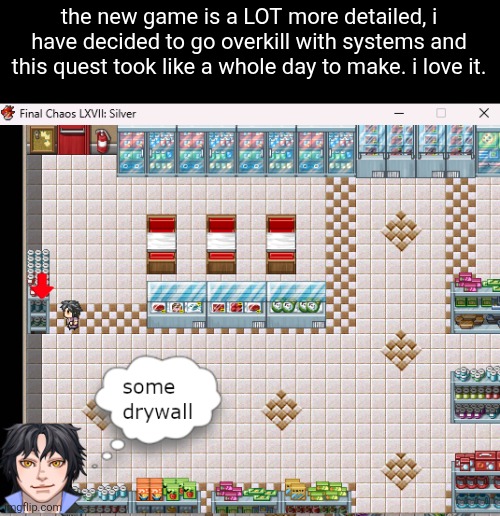 better than the original game already | the new game is a LOT more detailed, i have decided to go overkill with systems and this quest took like a whole day to make. i love it. | made w/ Imgflip meme maker