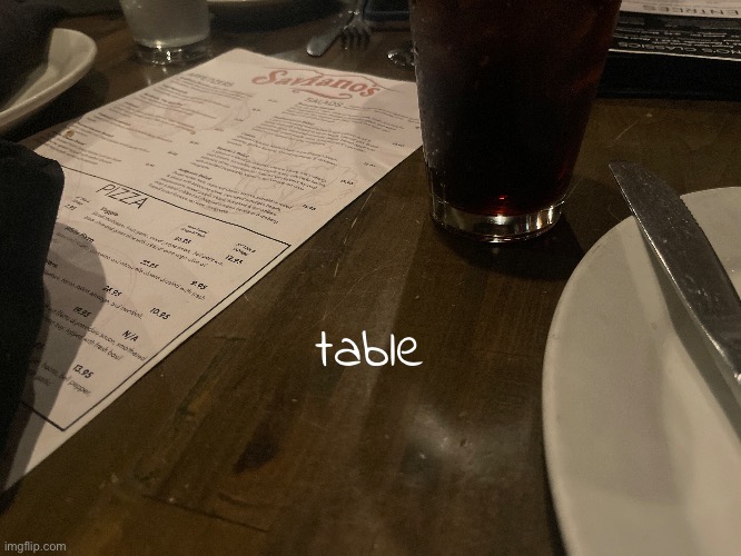 table | made w/ Imgflip meme maker
