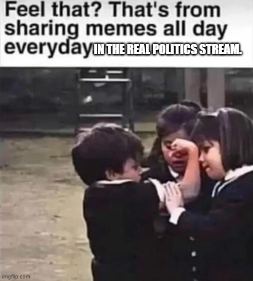 LOL!! | IN THE REAL POLITICS STREAM. | image tagged in real,politics,stream,lol | made w/ Imgflip meme maker