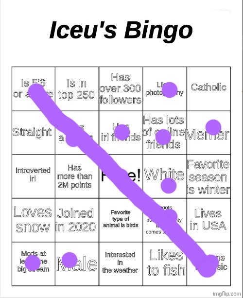 seriously tho since when did this guy have a bingo | image tagged in iceu's bingo | made w/ Imgflip meme maker