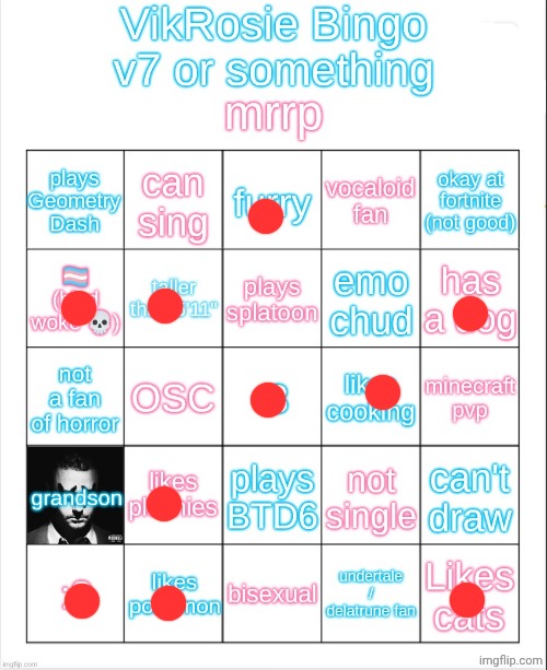 VikRosie Bingo NEW!!!!!!!!!!!!!!!!!! | image tagged in vikrosie bingo new | made w/ Imgflip meme maker
