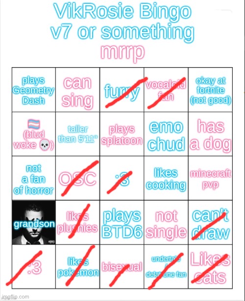 VikRosie Bingo NEW!!!!!!!!!!!!!!!!!! | image tagged in vikrosie bingo new | made w/ Imgflip meme maker