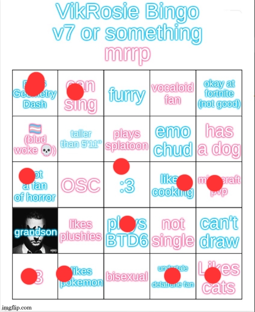 VikRosie Bingo NEW!!!!!!!!!!!!!!!!!! | image tagged in vikrosie bingo new | made w/ Imgflip meme maker