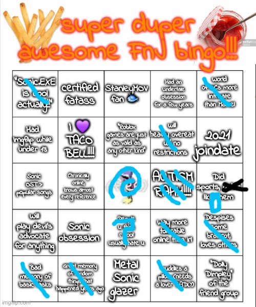 As usual, DIDNT make a bingo line again lmao | image tagged in autistic idiot bingo | made w/ Imgflip meme maker