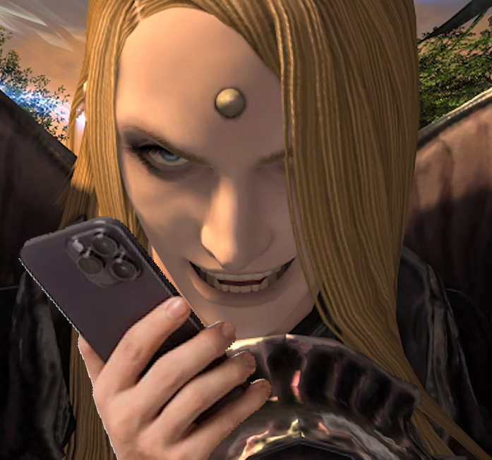 Zenos with Phone Blank Meme Template