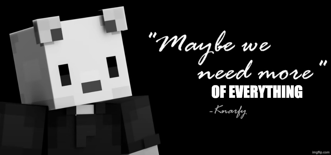mabey we need more | OF EVERYTHING | image tagged in mabey we need more | made w/ Imgflip meme maker