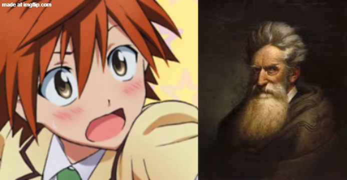 Rito Yuuki and John Brown (manly duo) | image tagged in to love ru,john brown,manly | made w/ Imgflip meme maker