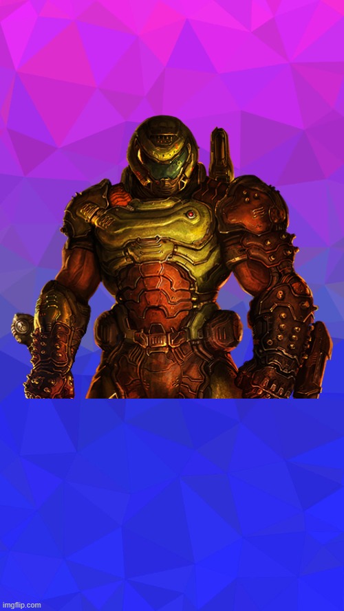 doom slayer | image tagged in bisexual background,video games,doom,doom slayer killing demons,gaming | made w/ Imgflip meme maker