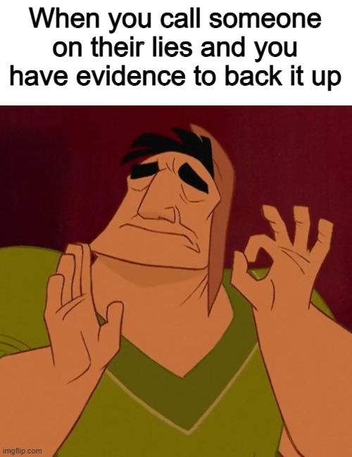 So satisyfing | When you call someone on their lies and you have evidence to back it up | image tagged in when x just right,memes,funny,lies,relatable memes | made w/ Imgflip meme maker