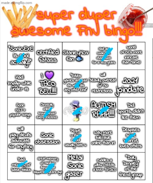 Did the bingo card bc everyone else in the stream is doing it | image tagged in autistic idiot bingo | made w/ Imgflip meme maker