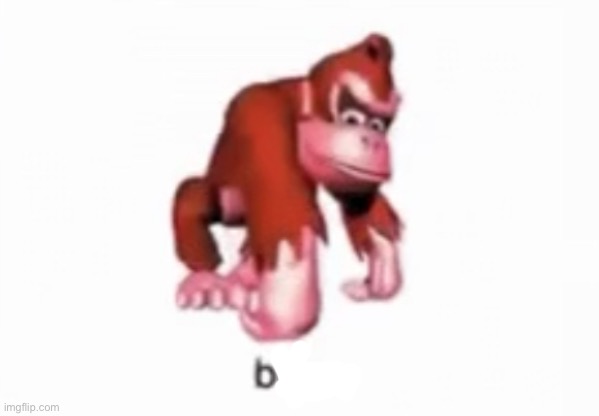 “hey DK, what’s the 2nd letter of the alphabet?” the highly educated and intelligent DK: | image tagged in donkey kong bee | made w/ Imgflip meme maker