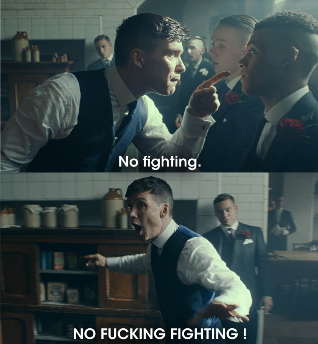 Tommy shelby no fighting Blank Meme Template