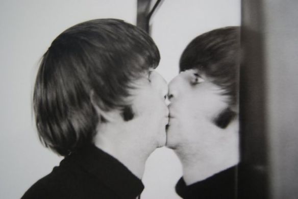 Ringo Starr kissing mirror Blank Meme Template
