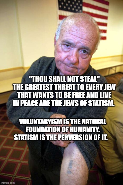 Kaepernick holocaust | "THOU SHALL NOT STEAL" THE GREATEST THREAT TO EVERY JEW THAT WANTS TO BE FREE AND LIVE IN PEACE ARE THE JEWS OF STATISM. VOLUNTARYISM IS THE NATURAL FOUNDATION OF HUMANITY. STATISM IS THE PERVERSION OF IT. | image tagged in kaepernick holocaust | made w/ Imgflip meme maker