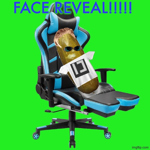 FACE REVEAL (jk) | FACE REVEAL!!!!! | image tagged in transparent gaming chair,face reveal,dillpickles12,a_real_one | made w/ Imgflip meme maker