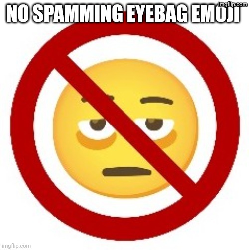 Anti-eyebag | NO SPAMMING EYEBAG EMOJI | image tagged in anti-eyebag | made w/ Imgflip meme maker