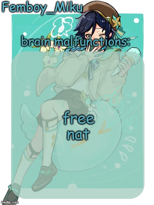 mikus venti template | free nat | image tagged in mikus venti template | made w/ Imgflip meme maker