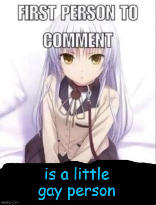 first person to comment owns as a pet for a week | is a little gay person | image tagged in first person to comment owns as a pet for a week | made w/ Imgflip meme maker