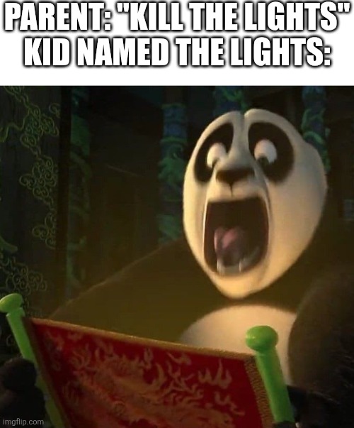 meme | PARENT: "KILL THE LIGHTS"
KID NAMED THE LIGHTS: | image tagged in if the dragon scroll wasn't blank,memes,parents,light | made w/ Imgflip meme maker