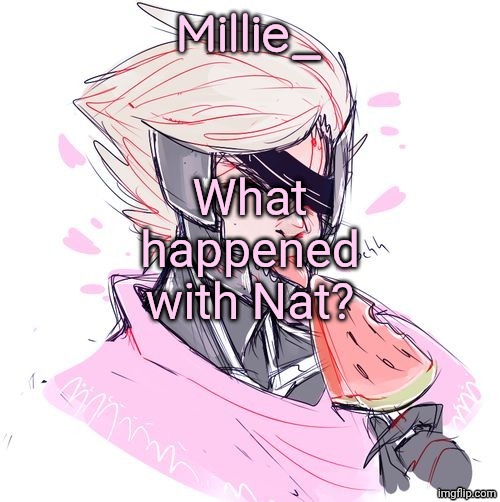 Millie's Metal Gear Rising: Revengeance announcement template | What happened with Nat? | image tagged in millie's metal gear rising revengeance announcement template | made w/ Imgflip meme maker