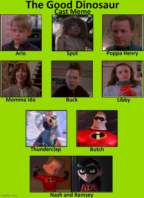 The Good McAllister | image tagged in the good dinosaur cast meme | made w/ Imgflip meme maker