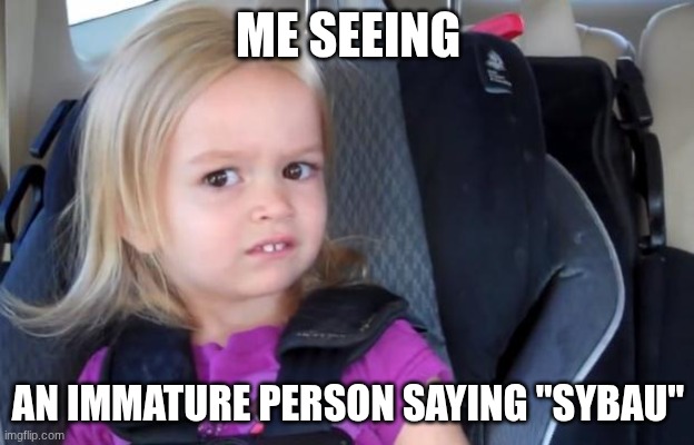 hahahhaaaaaaaa | ME SEEING AN IMMATURE PERSON SAYING "SYBAU" | image tagged in side eyeing chloe | made w/ Imgflip meme maker