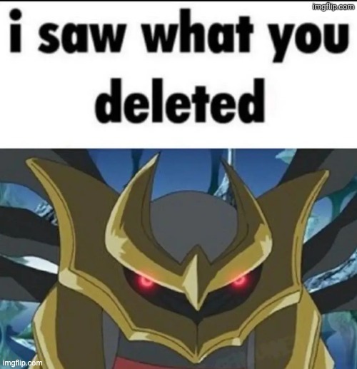 I saw what you deleted Giratina | image tagged in i saw what you deleted giratina | made w/ Imgflip meme maker