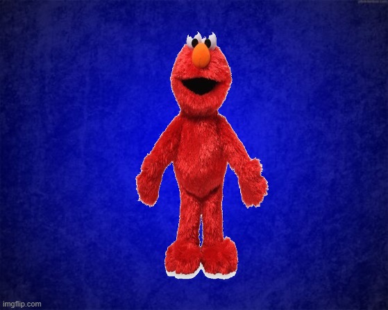 elmo doll | image tagged in blue background,elmo,muppets,doll | made w/ Imgflip meme maker