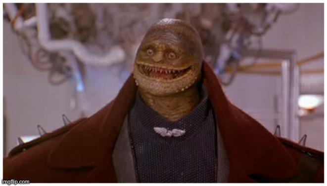 if we evolved back into dinosaurs we would probably end up looking like this | image tagged in mario bros movie goomba | made w/ Imgflip meme maker