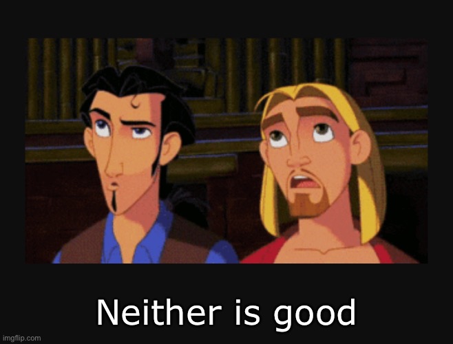Neither is good | Neither is good | image tagged in neither is good | made w/ Imgflip meme maker